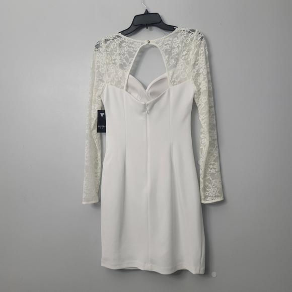 GUESS Lace-Sleeve Draped Sheath Dress - Picture 5 of 11